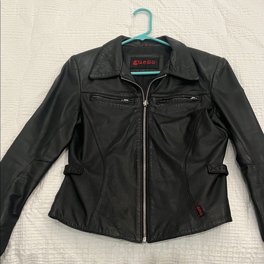 Guess Women's Sleek Black Leather Jacket
